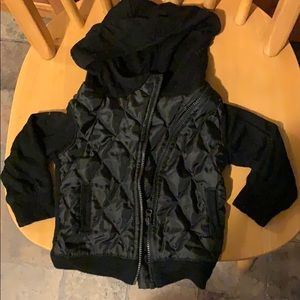 Afton Street black hooded bomber jacket
